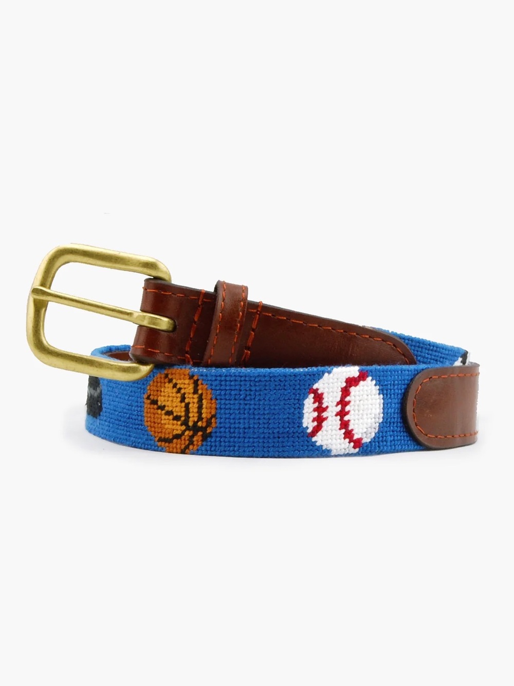 Smathers & Branson embroidered sports leather belt